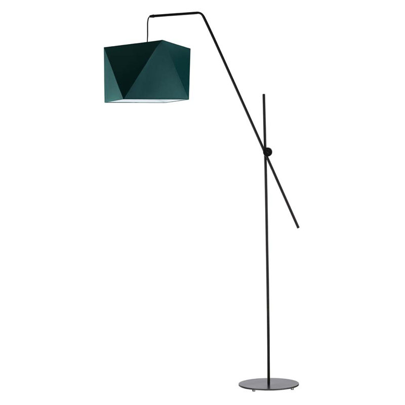 Ayash 176cm Task Floor Lamp, Bottle Green, Black
