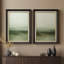 «Soft Green Abstract Misty Landscape», ensemble de 2 reproductions d'art encadrées sur papier de qualité supérieure 26 po x 36 po-1325117976