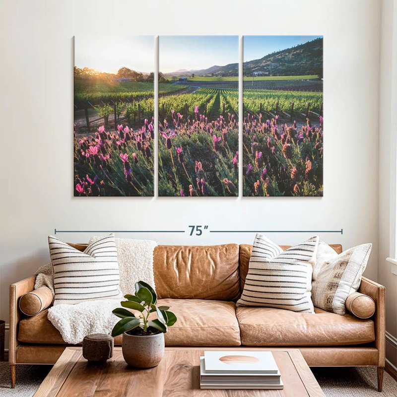 Alvord Napa Valley Grapevines And Flowers, 42" H x 65" W