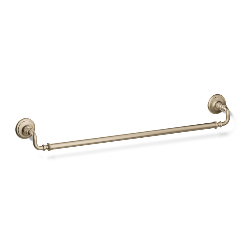 Artifacts® Wall Mounted Towel Bar, Vibrant Brushed Bronze, 3" H x 33" W x 3.5" D