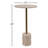 Accent Table Travertine Stone Iron Modern for Living Room Bedroom Office - 22" Ivory & Tan-1219376024