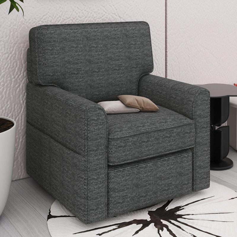 Fauteuil d'appoint pivotant à 360 ° avec poches latérales, Gris