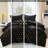 3 Pcs Black/gold Microlight Comforter With Throw Pillow For Twin/twin Xl, , Machine Washable, Microfiber Reverse Metallic Printed Reverse, -