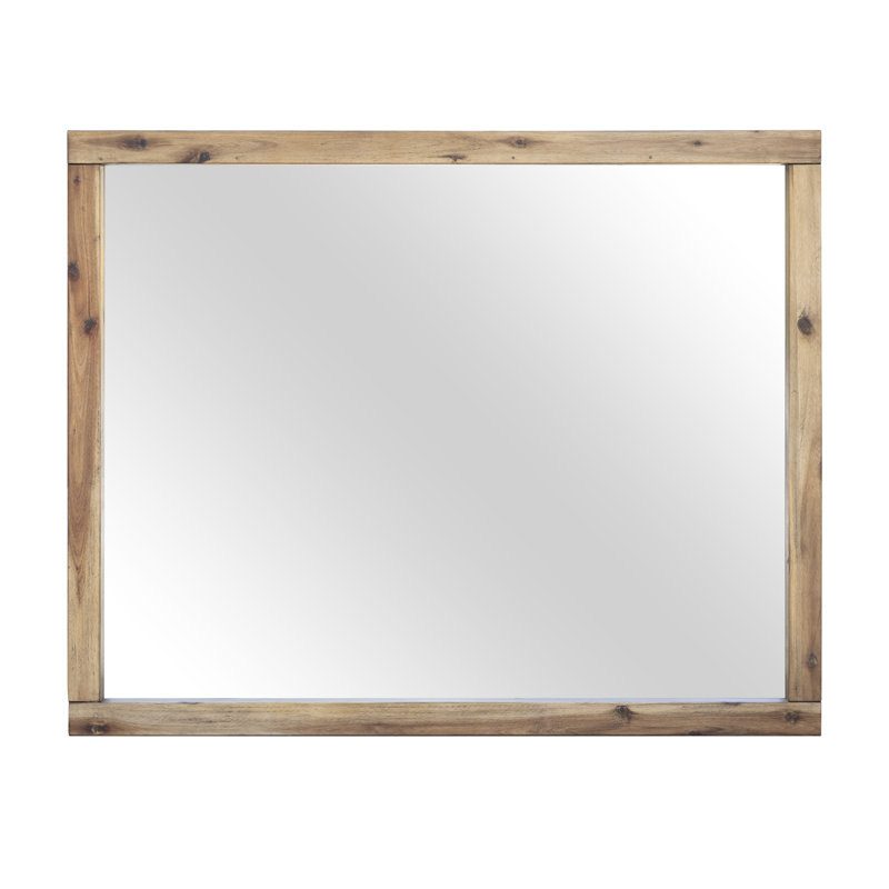 Camilo Solid Wood Rectangle Mirror, Durango Wheat