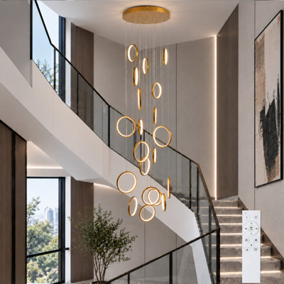 20 - Light Modern Gold LED Chandelier Dimmable with Remote and APP Control