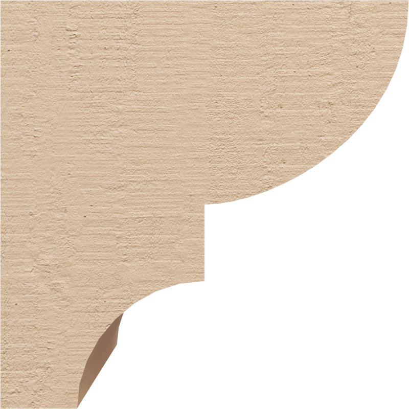 6"W x 6"D x 6"H Ridgewood Rough Cedar Woodgrain TimberThane Corbel, Primed Tan, 6" H x 6" W x 6" D