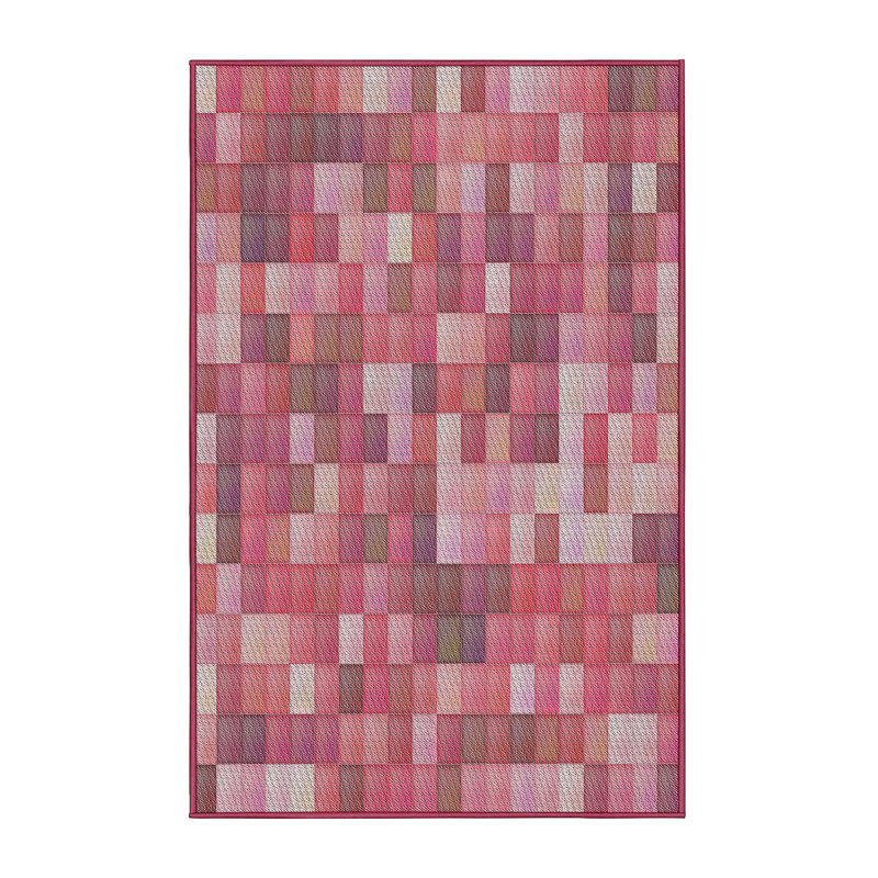 Tapis rouge tissé à la machine, Rectangle 4 pi x 6 pi