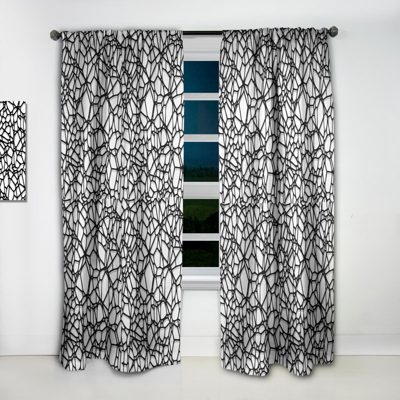 Motif mosaïque abstrait - Rideau simple occultant moderne abstrait, L 52 po x L 84 po
