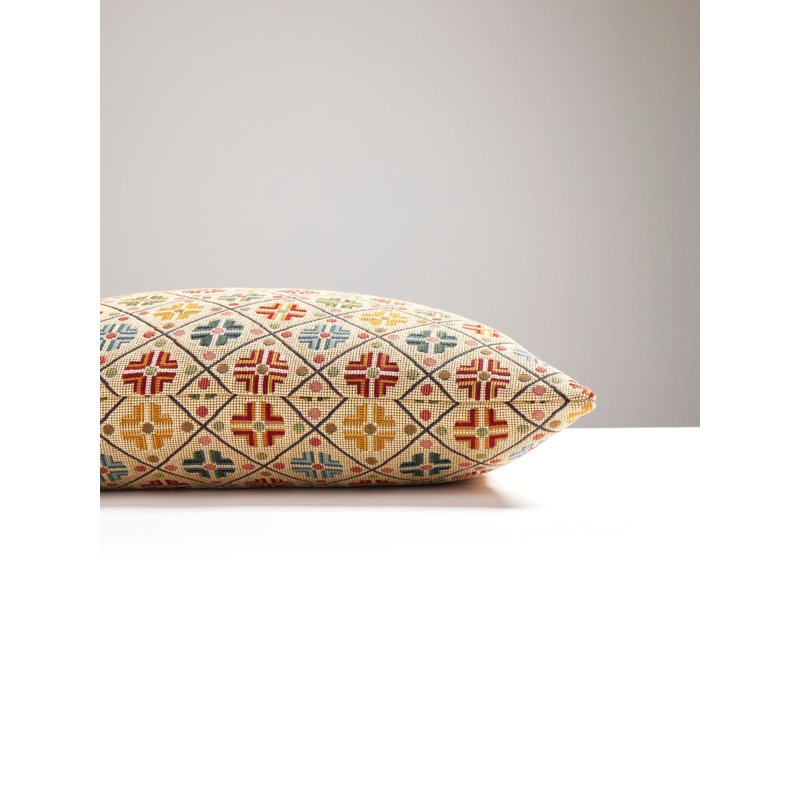Kirov Square Pillow Cover & Insert, Multi/Cream