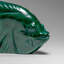 Genuine Polished Malachite Fish Carving (422.2 Grams)