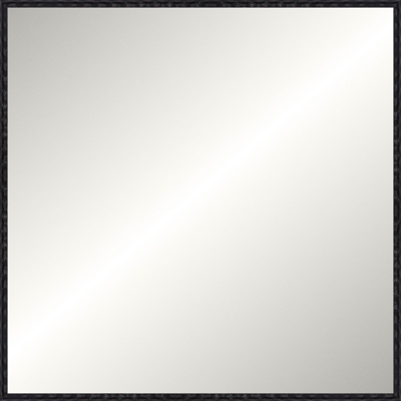Antique Black Wave Signature Mirror, Medium Square