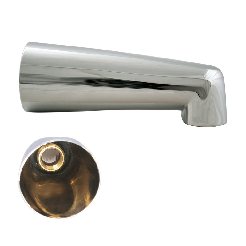 Bec de baignoire mural en laiton massif 7 "Reach, Nickel poli