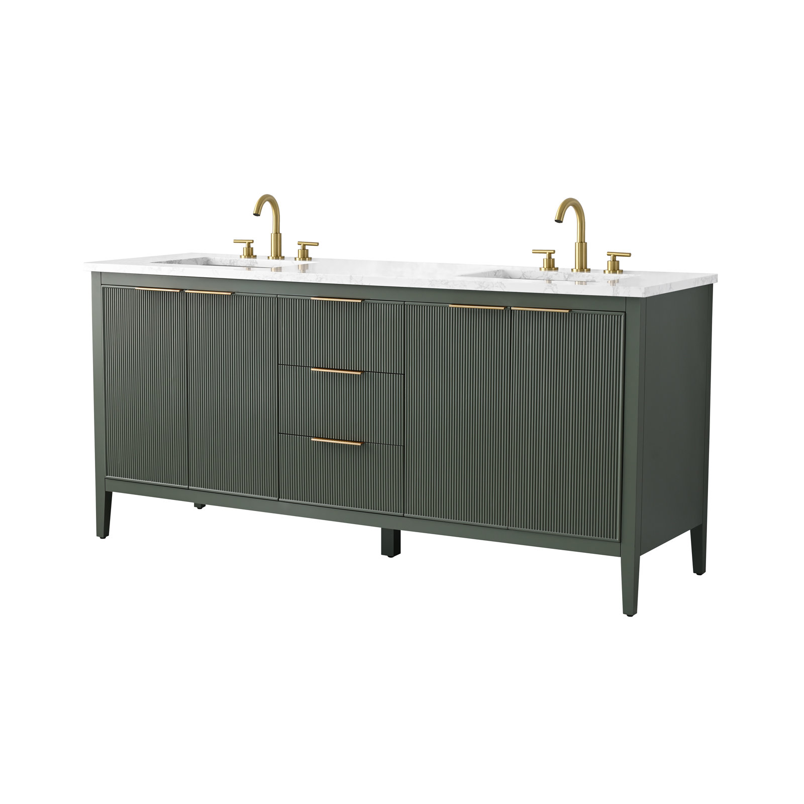 Bilroy 72" Double Vanity, Vintage Green/Brushed Bronze