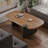 Modern Nut-Brown Solid Wood Oval Coffee Table