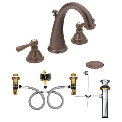 Kingsley Widespread Bathroom Faucet with Drain Assembly