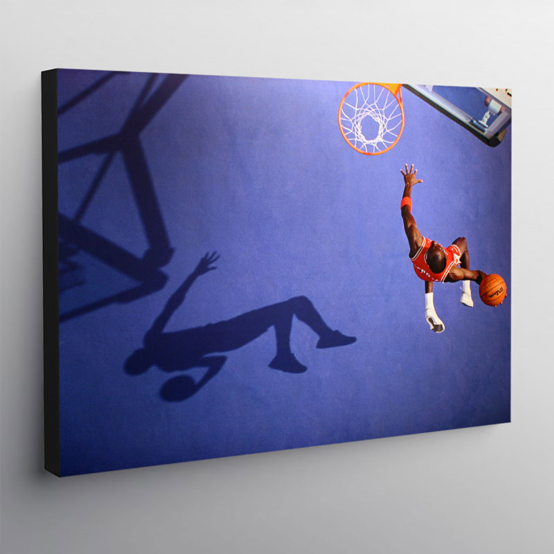Michael Jordan Slam Dunk Blue Floor 1 Piece Wrapped Canvas Wall Art, 84cm H x 120cm W x 4cm D