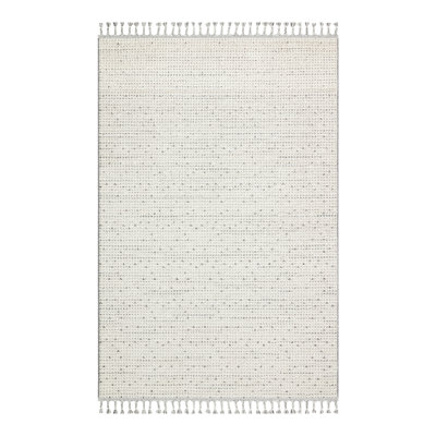 Tapis de qualité supérieure (5,2 x 7,5 pieds), 100% polypropylène, hauteur de poils de 1,0 cm | Tissé à la machine, tissage plat | Facile à nettoyer, résistant aux taches | Parfait pour le salon, la chambre à coucher et les espaces de bureau