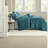 Luxurious Velvet Bedding Set, Teal Polyester, Modern Bedroom Comfort
