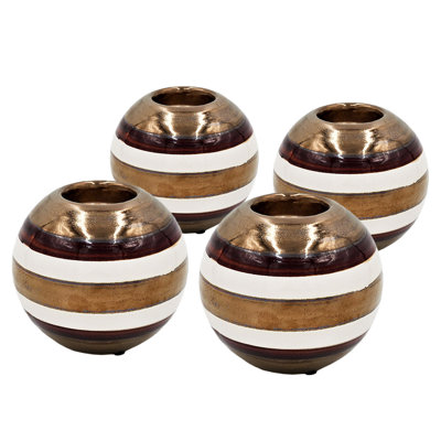 Bougeoirs - Ensemble de 4 - Brun