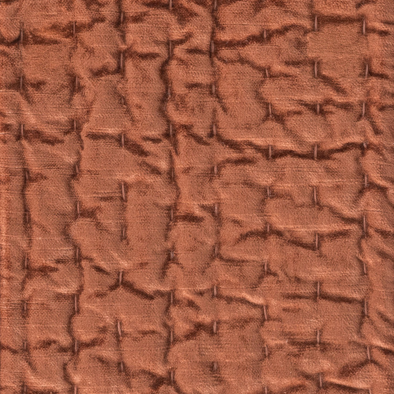Bari 4-Piece Velvet Rayon Quilt Set, Queen Quilt + 2 Euro Shams, Terracotta