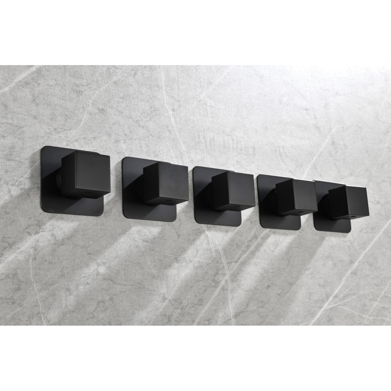 Shower Volume Control 3/4" Cast Metal Valve, High Flow, Matt Black, Brass, Corrosion Resistance And Rust Prevention, Adjustable Handle, Simple Install Direction Valve For Shower, Extra Finish, Fluent