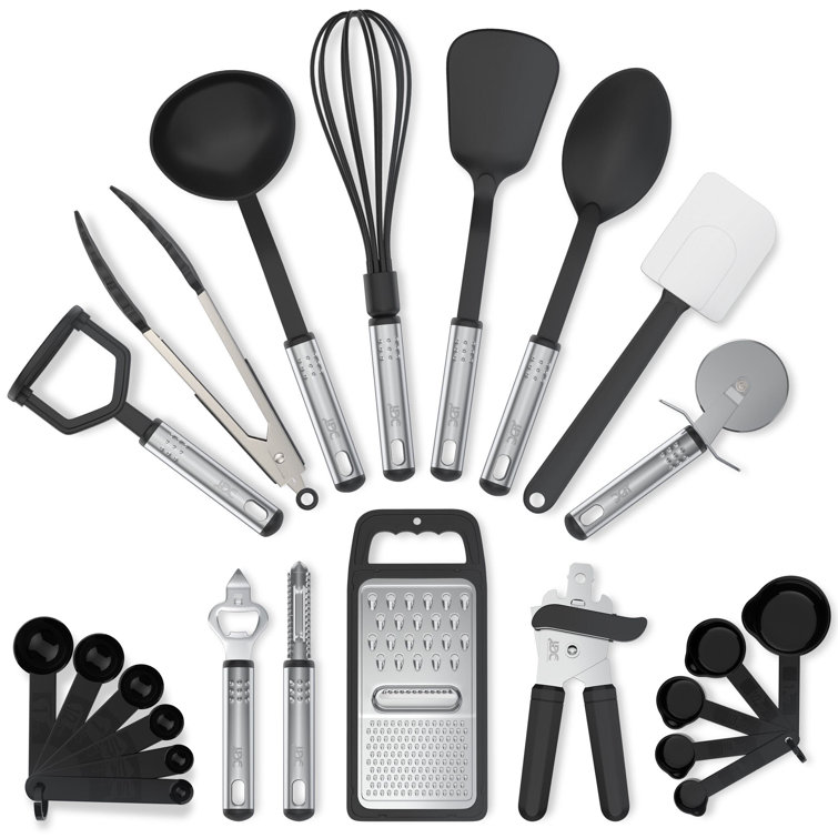Gibson Home Total Kitchen 20-Piece Black Plastic Gadget Set