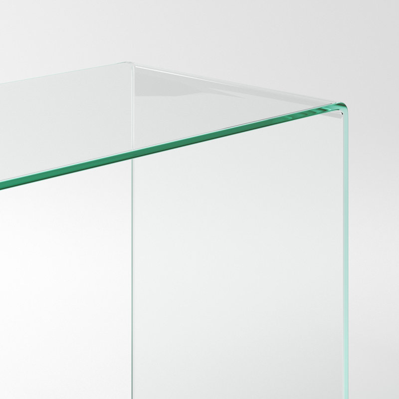 Bureau d'écriture tout en verre trempé, Clair, H 29 po x l 50 po x P 27,5 po