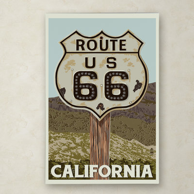 Publicité rétro sur toile Kadey «Route 66»