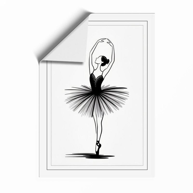Ballet Dancer Geometric - Framed Print, A4 - 29.7 x 21.0 cm, Unframed