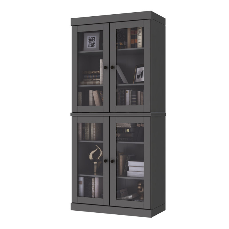 Bibliothèque à 6 tablettes 100% bois massif Veera Palace Imports, Gris