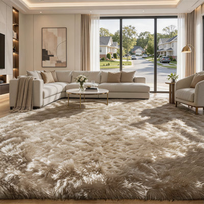 Soft Camel Fluffy Shag Washable Area Rug,Plush Fuzzy Indoor Carpet for Living Room Bedroom Nursery Playroom