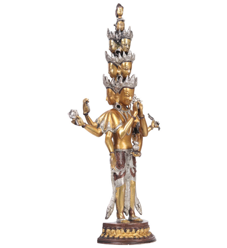 Divinité bouddhiste tibétaine à onze têtes Avalokiteshvara