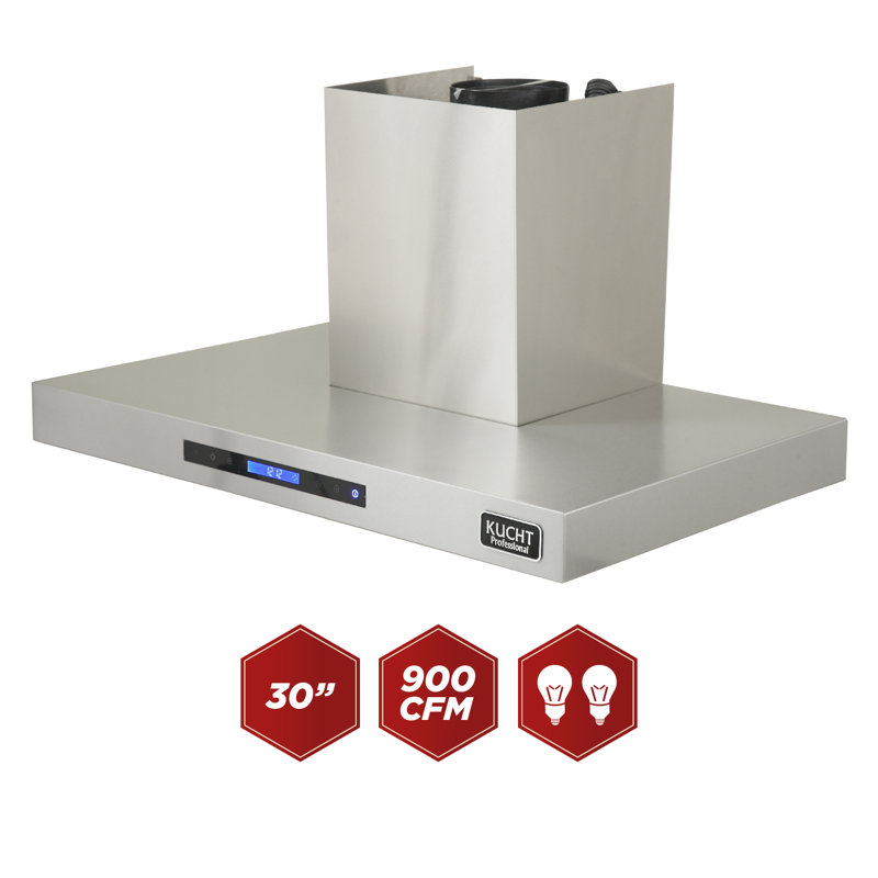 Kucht 30" W Stainless Steel Wall Range Hood, 30"