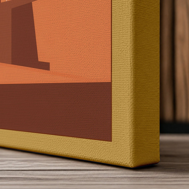 Abstract City Forms Minimalist - Wrapped Canvas, 30x20 - 76.2 x 50.8 cm, Ochre Border