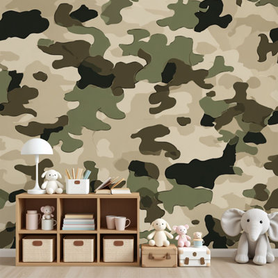 Peel and Stick Wallpaper military camouflage Abstract hunting Wall Murals 69"H x 96"W Removable PVC Wall Paper Self-Adhesive Wall Decor for Bedroom Living Room Home Office