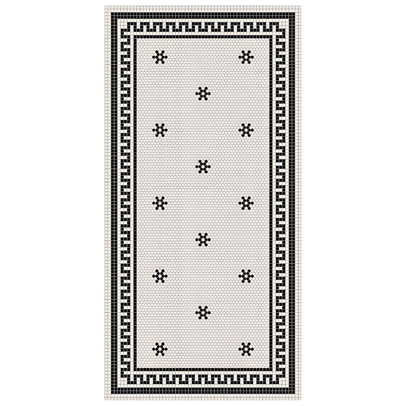 Tapis de cuisine noir Tuxedo, Rectangulaire 2 pi x 4 pi