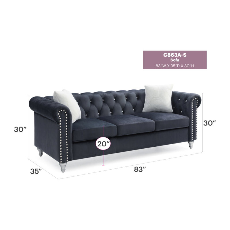 Canapé Raisa G861A-S , Noir