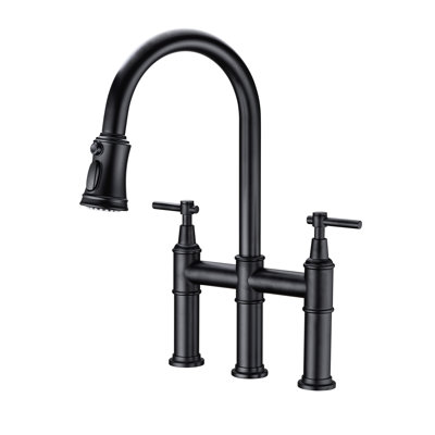 Matte Black Kitchen Faucet - 360-Degree Rotatable Nozzle For Enhanced Cleaning Effect Pull-Down Tap And Reliable With Quality Materials