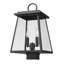 Tête de lanterne noire 1 lumière H 18,5 po