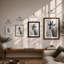 Giraffe Portrait Modern - Framed Print-988695228-988695175