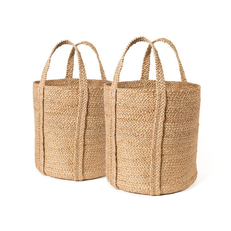 Ensemble de 2 paniers en jute Kata, Brun