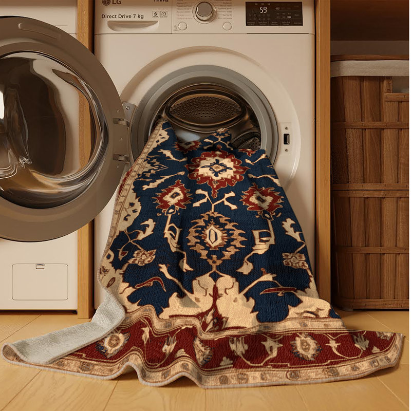 Tapis brun lavable à la machine, Rectangle 4pi x 6 pi