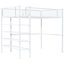 Lit mezzanine blanc avec 4 tablettes et espace de rangement supplémentaire-896877180-896877177