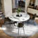 Suzzie Modern Round Dining Table, Sintered Stone Tabletop with Lazy Susan, Carbon Steel Base Pre-Assembly