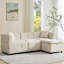 80" L-Shaped Sectional Sofa with Storage Ottoman and Pillows, Modular Couch for Apartment or Office-195934259