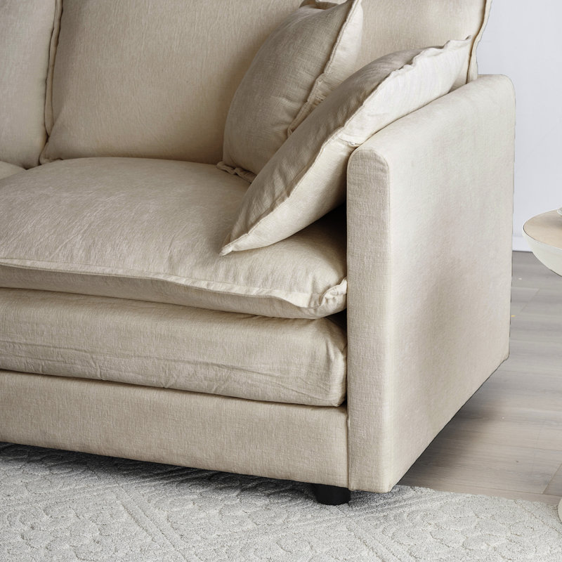 Tissu chenille beige - Structure pour une utilisation durable, pouvant accueillir 2, 3, 4 canapés, expérience relaxante