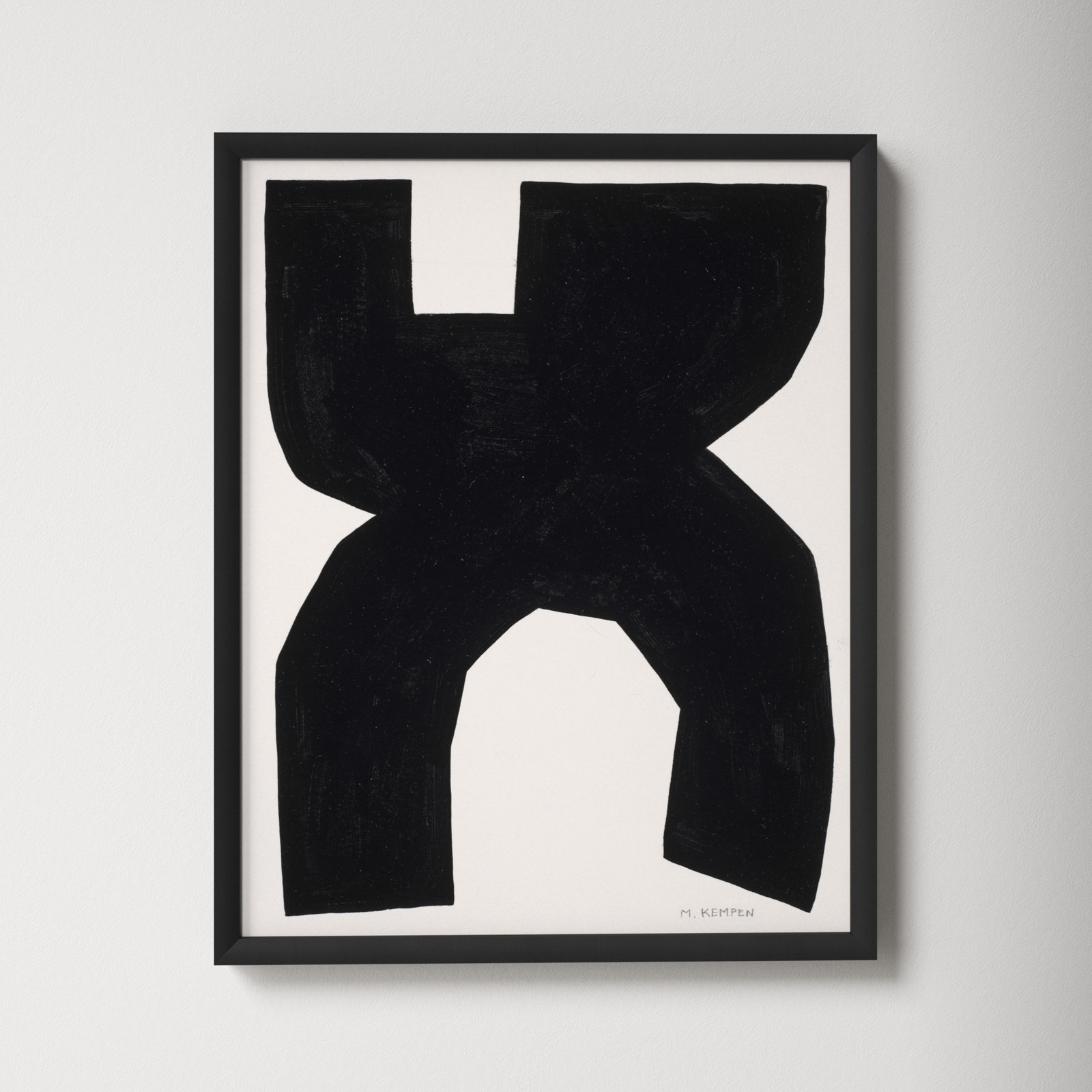 Module On White 1 by Michael Kempen, Black, 50" H x 40" W x 1.25" D