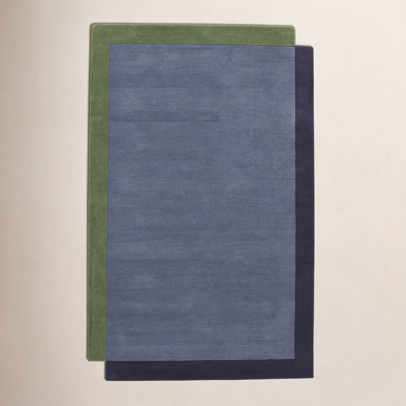Tallulah Solid Blue Hand-Tufted Wool Rug, Rectangle 3'6" x 5'6"