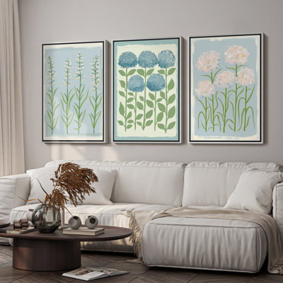 Art mural encadré, rétro, antique, classique pour chambre à coucher - 16 po x 24 po x 3 panneaux