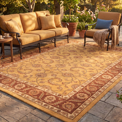 Tapis Slate2 traditionnel à motif floral intégral orange, vert et crème, lavable à la machine, antidérapant, à poils courts, pour l'intérieur et l'extérieur, adapté aux animaux domestiques, idéal pour le salon, la chambre, la salle à manger, l'entrée, le couloir ou le bureau.